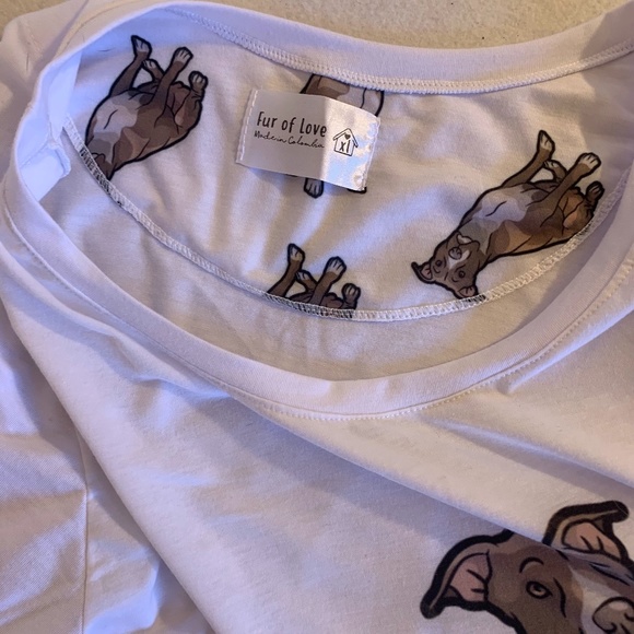 Fur of Love Dog T Shirt XL NWOT store display Poly cotton blend - Picture 3 of 3